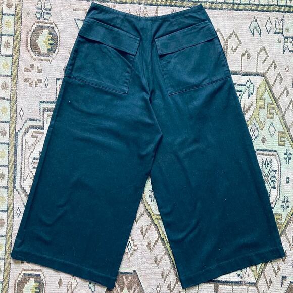 Vintage Y's by Yohji Yamamoto Black Super Wide Leg Cropped Cotton Pants - Picture 2 of 7